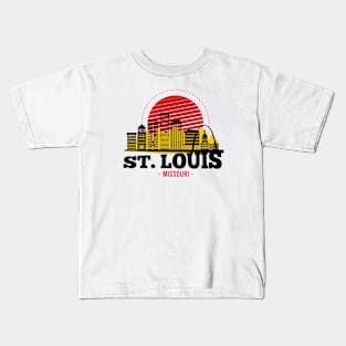 Retro St. Louis, Missouri Skyline Kids T-Shirt